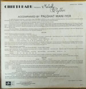 Melody Rythm LP Vinyl Record by Chitti Babu , Palghat Mani Iyer www.mossymart.com