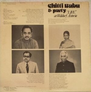 Chitti babu and party Live at Waldorf Astoria LP VInyl Record www.mossymart.com