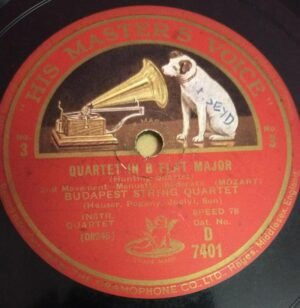 Quartet in B Flat Major 78 RPM Record by Budapest String Quartet D 7401 www.mossymart.com