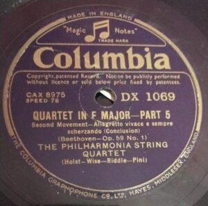 Quartet in F Major Part 05 78 RPM Record By Beethoven DX 1071 www.mossymart.com