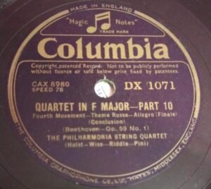 Quartet in F Major Part 10 78 RPM Record By Beethoven DX 1071 www.mossymart.com