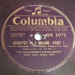Quartet in F Major Part 10 78 RPM Record By Beethoven DX 1071 www.mossymart.com