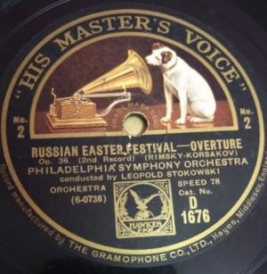 Russian Easter Festival Overture Philadelphia Symphony orchestra 78 RPM Record by Leopold Stokowski www.mossymart.com