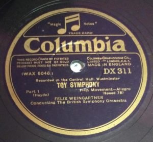 Toy Symphony 78 RPM Record by Felix Weingartner DX 311 www.mossymart.com