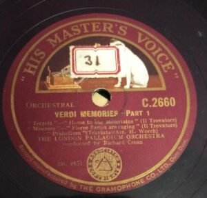 Verdi Memories part 1 78 RPM Record by The London Palladium Orchestra C 2660 www.mossymartcom