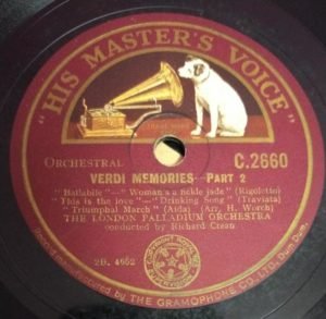 Verdi Memories part 1 78 RPM Record by The London Palladium Orchestra C 2660 www.mossymartcom