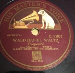Waldteufel Waltz 78 RPM Record by Marek Weber and his Orchestra C 2801 www.mossymart.com