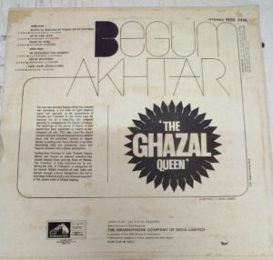 Begum Aktar Ghazals Instrumental LP Vinyl Reord www.mossymart.com 2 Begum Aktar Ghazals Instrumental LP Vinyl Reord www.mossymart.com 1