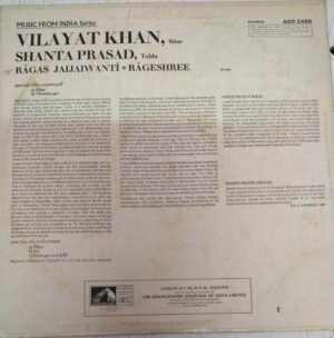 Instrumental Sitar LP Vinyl Record by Vilyat Khan www.mossymart.com 1 Instrumental Sitar LP Vinyl Record by Vilyat Khan www.mossymart.com 2