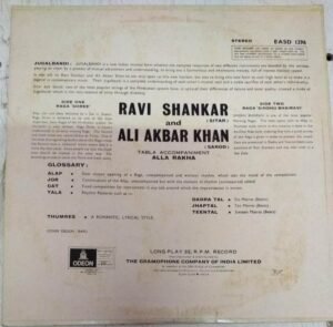 Instrumental Sitar and Sard LP Vinyl Record by Ravi shankar – Ali Akbar Khan www.mossymart.com 1 Instrumental Sitar and Sard LP Vinyl Record by Ravi shankar - Ali Akbar Khan www.mossymart.com 2