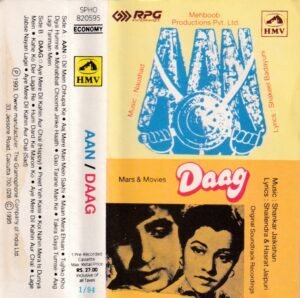 Aan - Daag - Hindi Audio Cassette by Naushad - Shankar Jaikishan