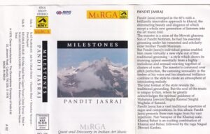 Milestones Classical Audio cassette by Pandit Jasraj
