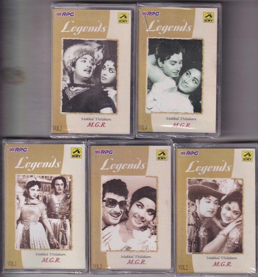 Legends Tamil Film MGR songs Audio cassette pack of 5 cassette2
