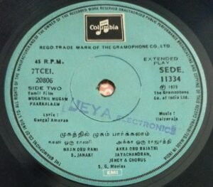 Mugathil Mugam Paarkalaam Tamil Film EP Vinyl Record by Ilayaraaja 2