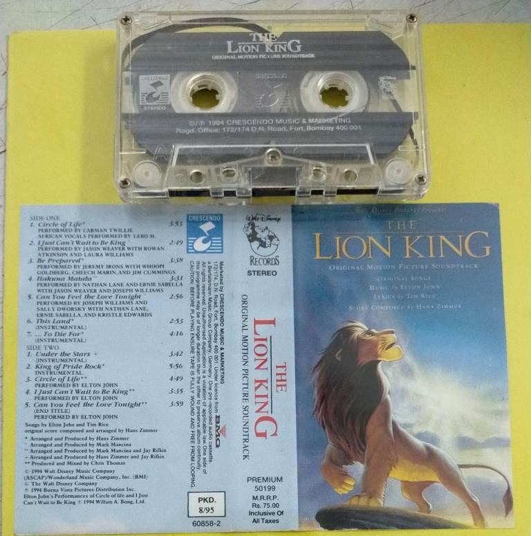 Lion King Hindi Film Audio Cassette - Audio Cassettes, English, Others ...