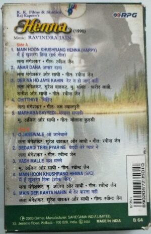Henna Hindi Film Audio Cassette.jpg1 Henna Hindi Film Audio Cassette