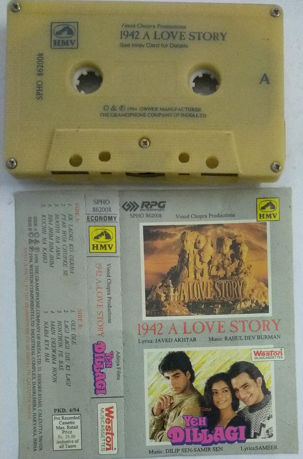 1942 A Love Story Yeh Dillagi Hindi Film Audio Cassette Audio Cassettes, Hindi Mossymart