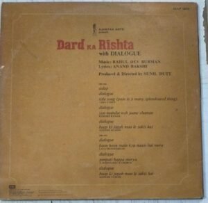 Dard Ka Rishta Hindi Film songs with Dialogue LP Vinyl Record by RD Burman