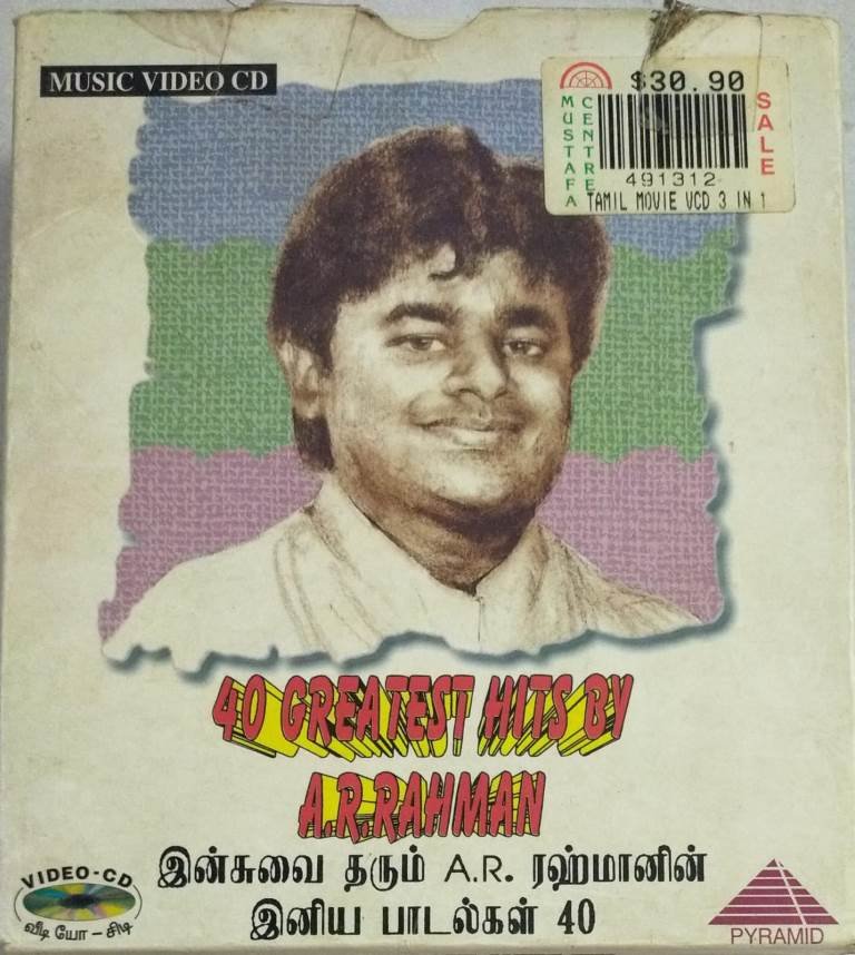 40 Greatest Hits By Ar Rahman Tamil Film Songs Video Cd ( Vcd) - Tamil 