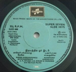 Idhyathil Ore Idam Tamil Film EP Vinyl Record by Ilayaraaja