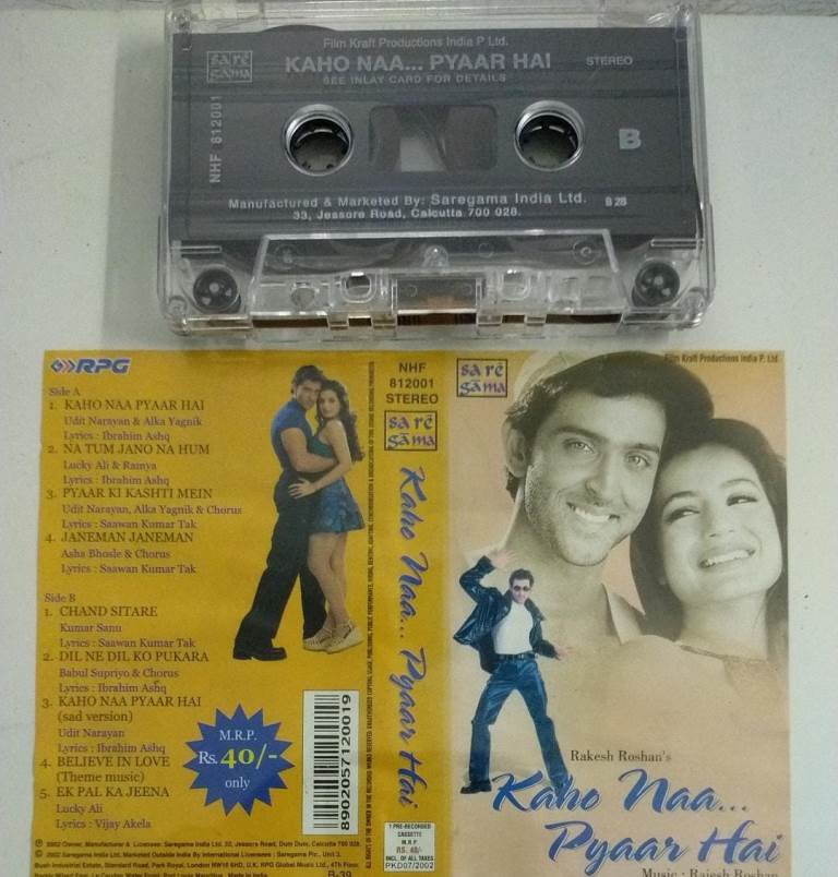 Kaho Naa Pyaar Hai Hindi Film Audio Cassette