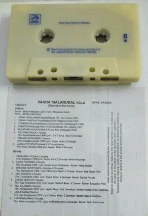 Vaada Malarukar Vol 8 Malayalam Film songs Audio Cassette by K J Yesudas