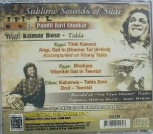 Submine Sounds of Sitar by Pandit Ravi Shankar Audio CD -116