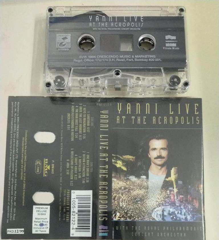 Yanni Live at the Acropolis English songs Audio Cassette