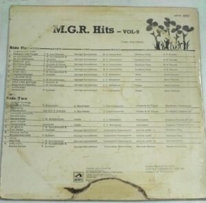 MGR Hits Vol 9 Tamil Film songs LP Vinyl Record