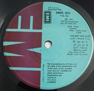 Cha Cha Cha Hindi Film songs EP Vinyl Record 5015.jpg1
