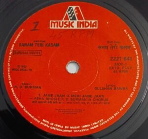 Sanam Teri Kasam Hindi Film Songs EP Vinyl Record by R D Burman 2221 641
